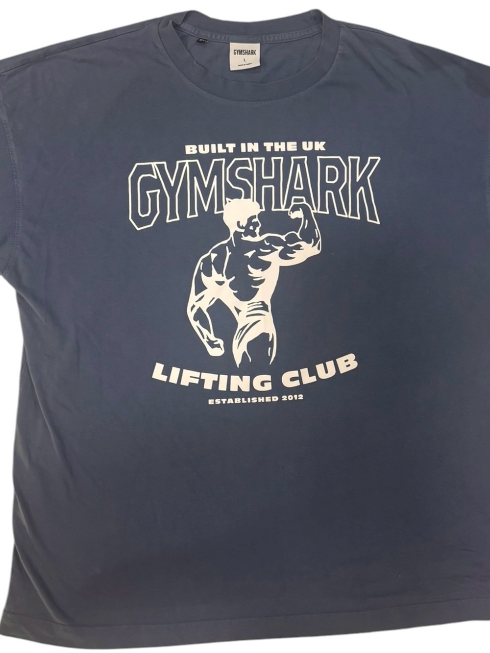 Gymshark Lifting Club Graphic T-Shirt Men’s Large Blue Oversized Gym Workout Tee